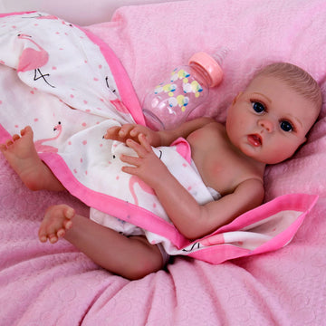 Aori Lifelike Reborn Baby Doll,18 Inch Full Body Soft Vinyl Real Life Baby Girl,Poseable Anatomically Correct Realistic Toddler