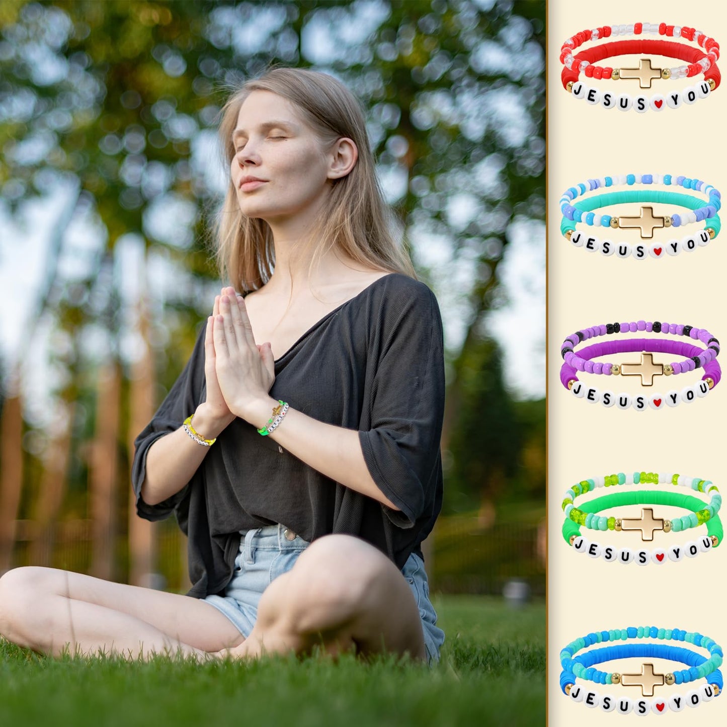 yesaior 60 pcs Colorful Friendship Bracelet, Stackable Elastic Cute Beaded Bracelets Preppy Bracelets Bulk Set for Women Gift (G