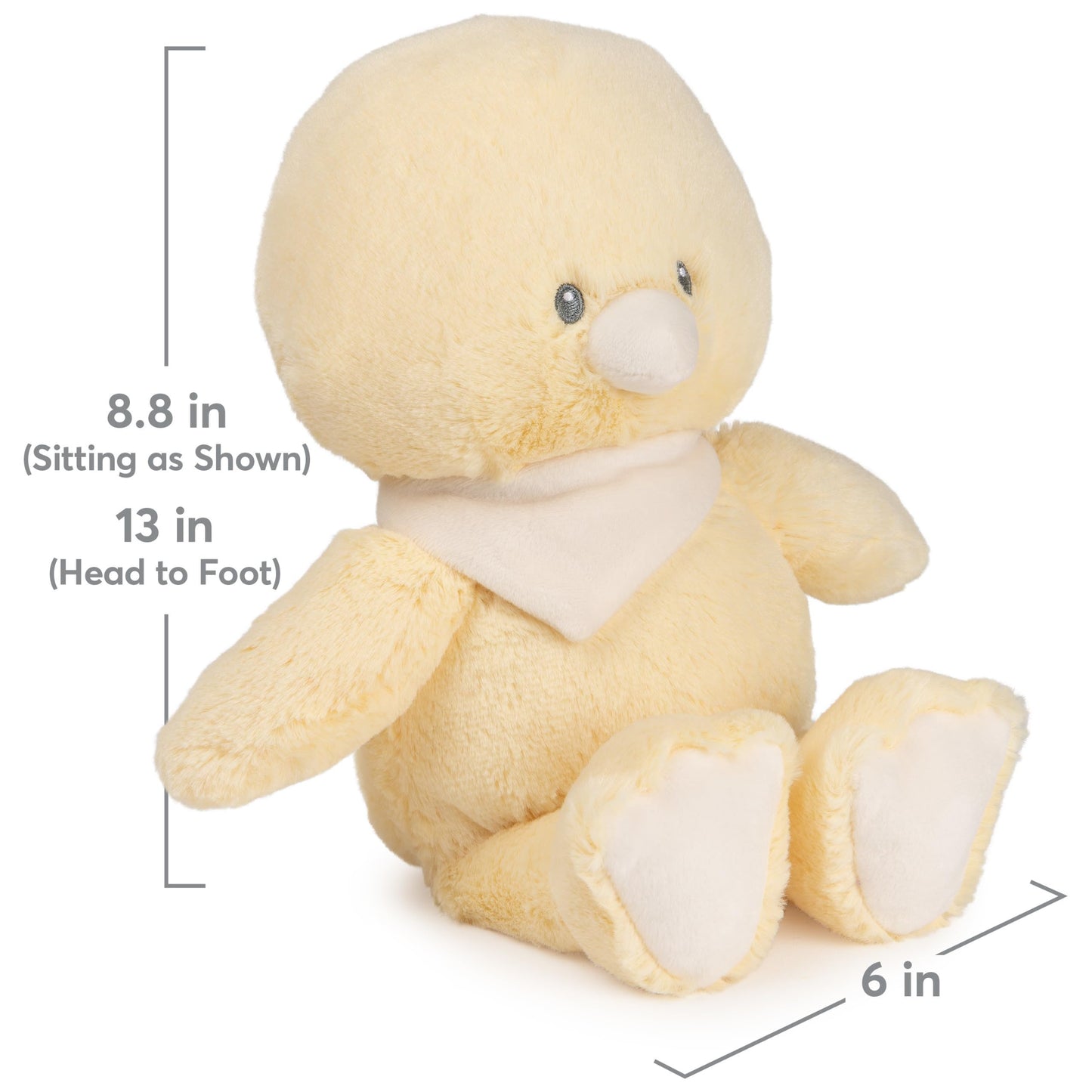 GUND Baby Duckling Plush Toy - 13" Sustainable Stuffed Animal, Yellow/Cream, Made from 100% Recycled Materials