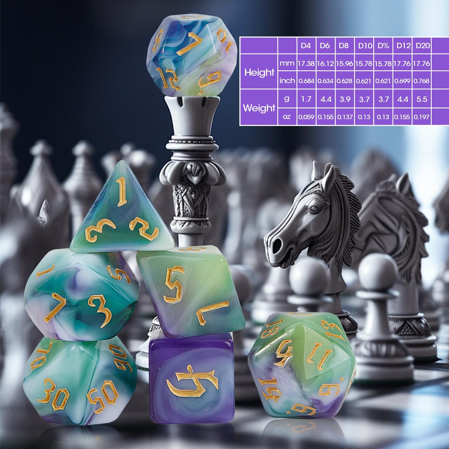 Dnd Dice Set,8X7 (56 Pieces) Polyhedral Dice With A Large Drawstring Bag Great For Dungeons And Dragons, Role Playing Rpg Mtg Ta