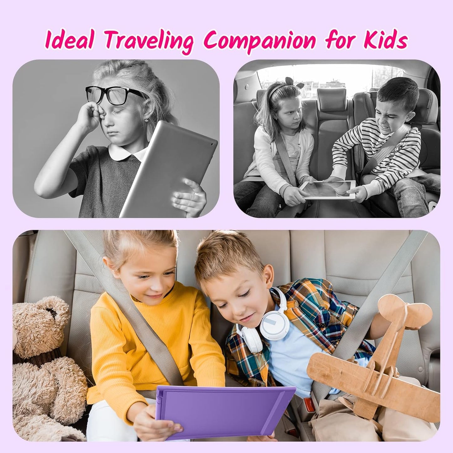 TECJOE 2 Pack 10 Inch LCD Writing Tablet, Colorful Doodle Board Electronic Drawing Pads, Kids Travel Games Learning Toys Christm