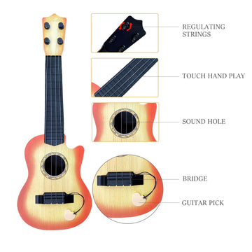 17'' Mini Guitar Toy for Kids - 4 String Musical Toys for Toddlers