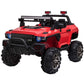 Aosom 53' L 2-Seater 12V Police Car Ride On Truck With Remote Control, Battery Operated Electric Car For Kids With Suspension, Mp3 Player, Lights, Music, Horn, Red