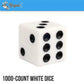 Regal Games Dice Set 6 Sided - Playing White 16Mm - Square Dice For Classroom Or Family Game Night - 1000 Dice