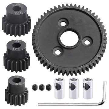 Rc Metal Steel 54T 32P Spur Gear With 15T/17T/19T Pinions Gear Set Replace 3956 For Traxxas Slash 4X4 4Wd/2Wd/Vxl Rally/Stampede