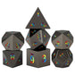 Csitorwwe Rainbow Numbers Dnd Metal Dice,7Pcs Heavy Metal Dice Set,Polyhedral D&D Dice With Gift Case For Dungeons And Dragon Rp