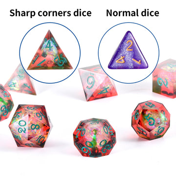 Oricraft Red Magic Dice Dnd Set Dungeons And Dragons Polyhedral Role Playing Gaming Dices Crystal D20 Red Magical World Energy S