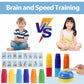SEISSO Quick Stacking Cups Game - 30 Cups & 54 Cards, Medium Size, Plastic, Parent-Child Interactive Family Toy for Travel & Parties