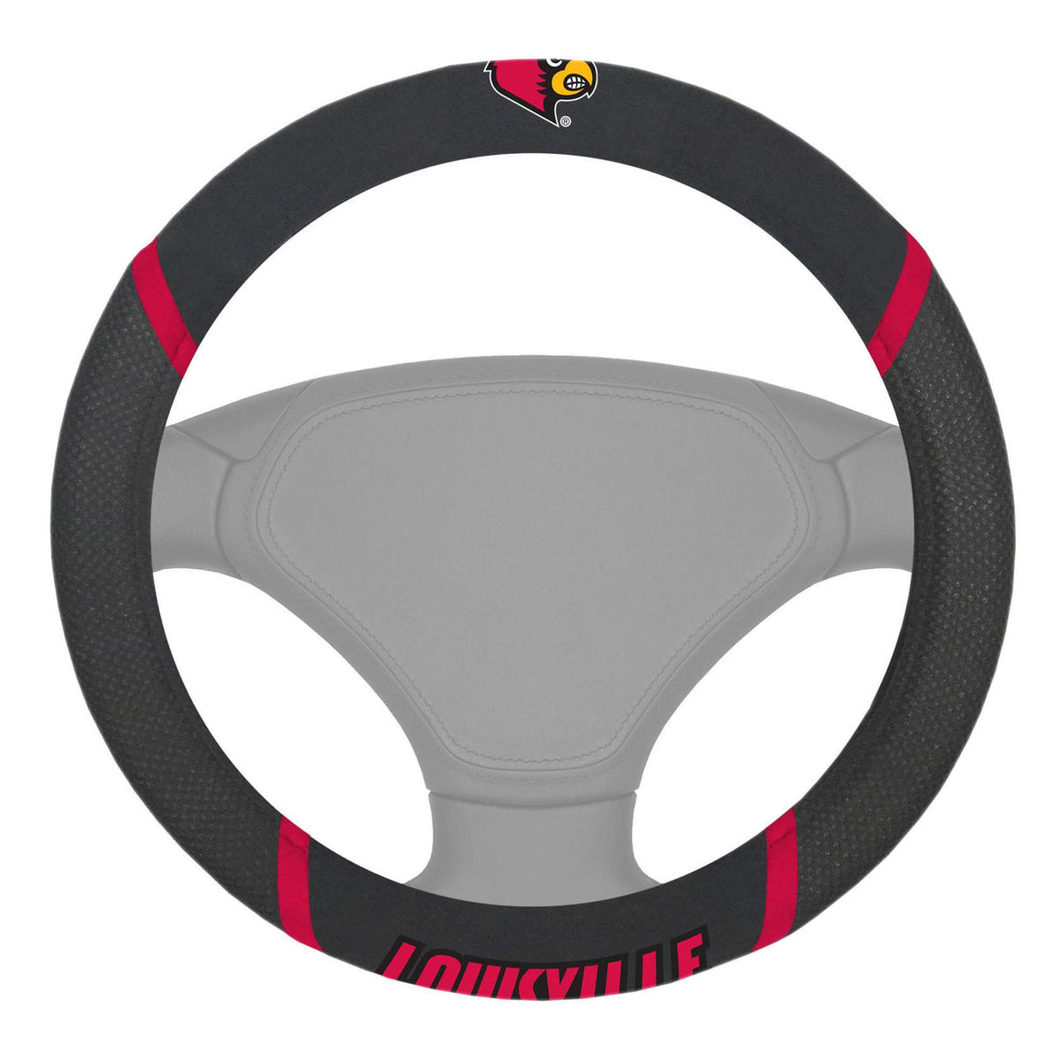 FANMATS NCAA University of Louisville Cardinals Polyester Steering Wheel Cover , 15x15