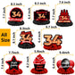 Happy 34Th Birthday Red And Black Table Honeycomb Centerpieces Balloons Theme Decor Table Decorations Table Toppers For Girls Women Princess 34 Years Old Birthday Party Bday Supplies Background Gold