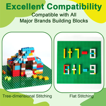 Husfunov 4 Pack Classic Baseplates, Building Plates For Building Bricks, Compatible With All Major Brands And Activity Table-Bas