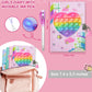 Ginmlyda Pop Girls Diary With Lock And Invisible Ink Double-End Pen, 7.5X5.4 Inches 160 Lined Pages Fidget Colorful Heart Girls Journal For Kids Secret Notebook Pen Set Gifts For Writing