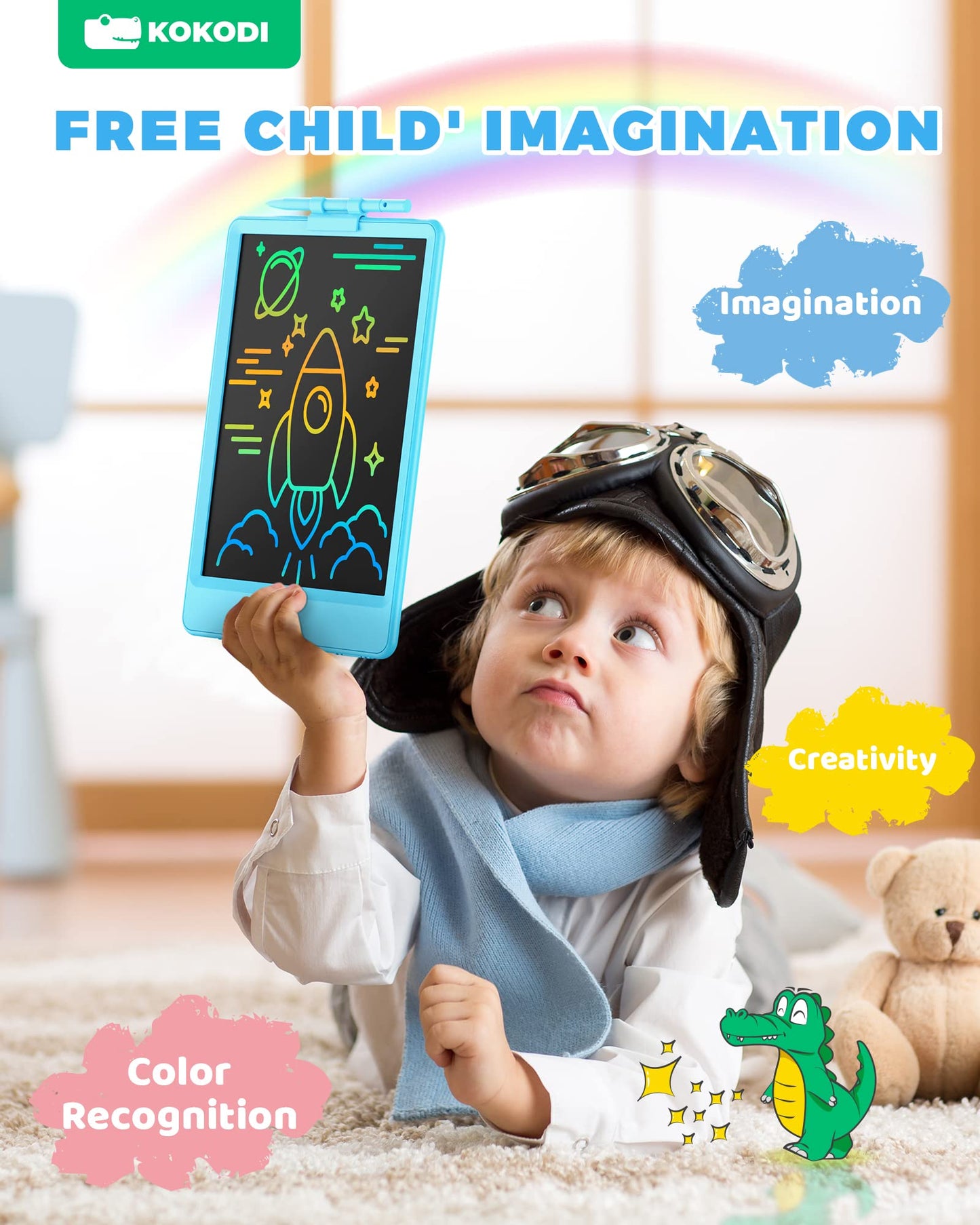 KOKODI LCD Writing Tablet 8.5-Inch Colorful Doodle Board, Electronic Drawing Tablet Drawing Pad for Kids, Educational and Learni