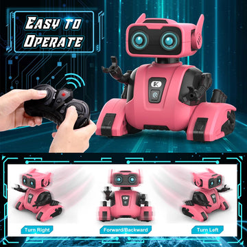 Kaekid Robot Toys For Girls, 2.4Ghz Remote Control Robot Toy, Rc Robots For Kids With Led Eyes, Flexible Head & Arms, Dance & Sound, Gifts For Boys Girls Ages 3 4 5 6 7 8 Years
