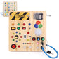Iabedi Busy Board,Montessori Toys For 1-3 Years Old, Wooden Toddler Toys, Autism Sensory Travel Toys, Ideal Gift For 1+ Year Old