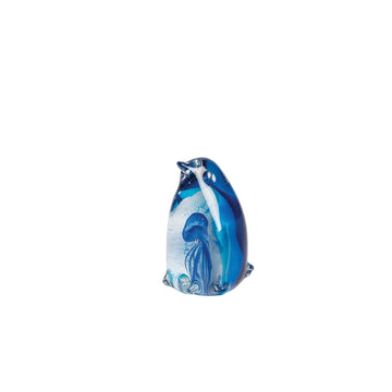 Beachcombers Glass Penguin Figure Figurine L2.8 X W2.7 X H3.94 Blue