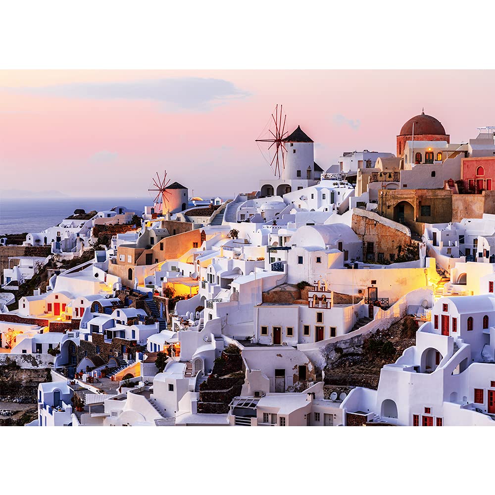 MaxRenard Game Jigsaw Puzzle 1000 Pieces for mature-themed Landscape Santorini Pieces Fit Together Perfectly Challenge Family Toy