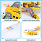 25 Pack Transport Construction Airplane Toy Play Vehicles Set for Kids Gifts, with 6 Construction Die-cast Toy Truck, 11 Road Si