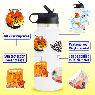 Cowboy Stickers Cowgirl Stickers Combo 100 Pcs, Country Western Decals Vinyl Waterproof Stickers For Water Bottle Laptop Luggage