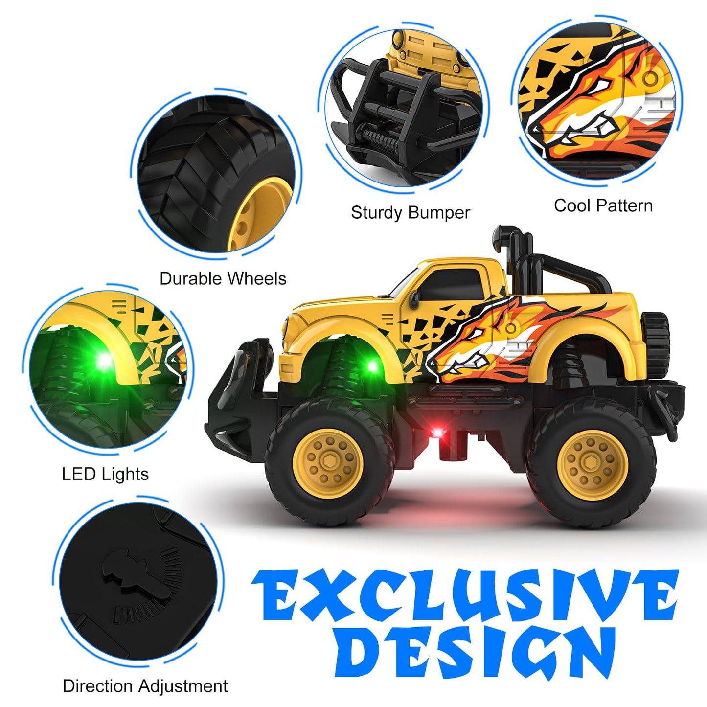 Mafbeanl Remote Control Car for Boys 4-7, 1:43 Scale Mini RC Car for Kids 3-5, Car Toys Truck Xmas Birthday Gifts for Toddlers 3