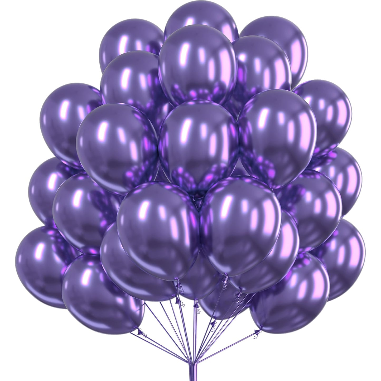 Partywoo Metallic Purple Balloons, 50 Pcs 12 Inch Purple Metallic Balloons, Purple Balloons For Balloon Garland Or Arch As Party Decorations, Wedding Decorations, Baby Shower Decorations, Purple-G105