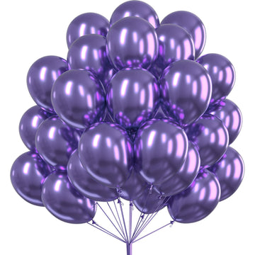 Partywoo Metallic Purple Balloons, 50 Pcs 12 Inch Purple Metallic Balloons, Purple Balloons For Balloon Garland Or Arch As Party Decorations, Wedding Decorations, Baby Shower Decorations, Purple-G105