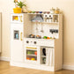 Deli Kids Kitchen Playset, Realistic Wooden Kitchen Playset For Toddlers & Kids With Lights, Sounds & Storage, Ideal Gift For Bo