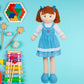 Love & Hug 36' Huggable Soft Doll | Blue Dress| Stuffed Plush Doll With Blue Dress And Soft Yarn Hair | Baby Doll Soft Toy For Kids And Toddlers To Love And Hug, Birthday Gift (Blue)