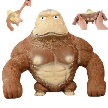 Gorilla Xl Stretchy Latex Decompression Doll, Soft Animal Squishy Toy For Adults & Kids