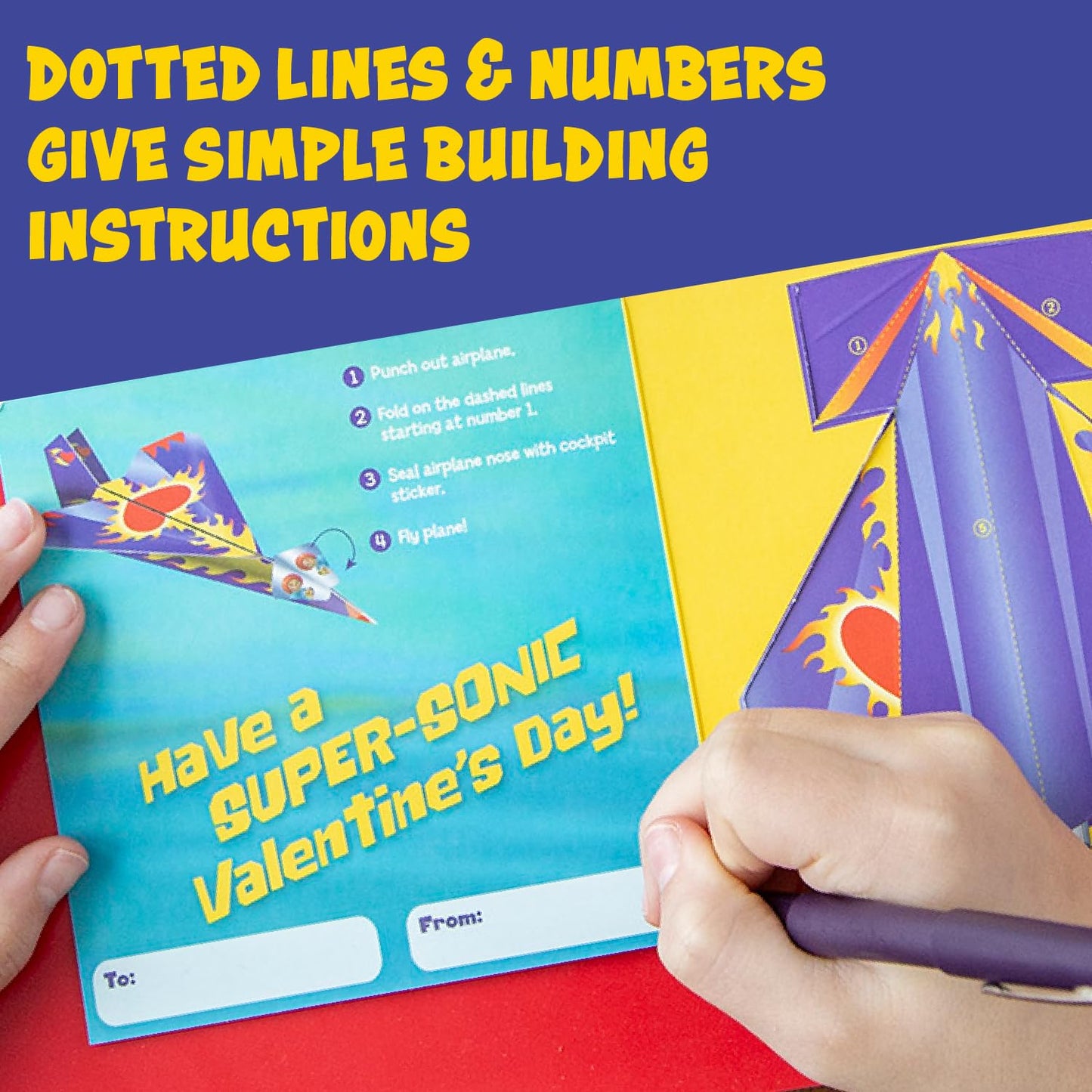 Peaceable Kingdom Card Paper Plane Super Valentines - Medium Multicolor, Paper, Model VPS24