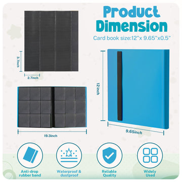 Card Binder  9 Pocket Trading Card Album Folder 20 Pages  360 Card Capacity Sports Card Binder  enhanced Card Binders Compatible with MTG  TCG  Baseball Cards (Mark Blue)