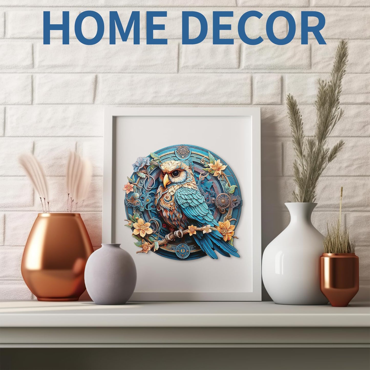 Woodemon Wise Owl Wooden Jigsaw Puzzles for Adults and Kids - Unique Shaped Animal Wood Puzzle, Birthday Gifts, Family Games (XL