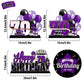 Lingteer Happy 70Th Birthday Purple Acrylic Table Topper Centerpieces Set - Cheers To Seventy Years Old Birthday 70Th Bday Party Gift Decorations.