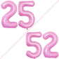 GOER Jumbo Foil Balloons for 25th & 52nd Birthday Party, 42 Inch, Light Pink, Polypropylene (PP)