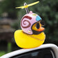 Wonuu Rubber Duck Car Ornaments Yellow Duck Car Dashboard Decorations Cool Glasses Duck With Propeller Helmet (Snail-Yellow)