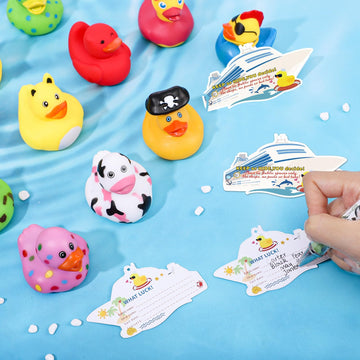 150 Pcs Cruise Ducks Tags Kits Includes 50 Pcs Cruising Ducks With 50 Pcs Cruise Duck Tags And 50 Pcs Rubber Bands Random Assort