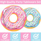 Tevxj 96Pcs Donut Themed Birthday Tableware Set Donuts Pink Dinnerware Disposable Plates Sweet Party Plates Napkins Forks For Baby Shower Party Decorations Supplies 24 Guests