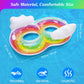 MoKo Pool Floats mature-themed  2 Seat Inflatable Chairs  Rainbow Pool Floaties with Clouds Backrests  Inflatable Pool Toys with Cup Holders and Handles Beach Party Water Park  Rainbow & White Clouds
