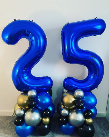 40 Inch Navy Blue 25 Number Balloons Giant Jumbo Huge 25 Or 52 Foil Mylar Helium Number Digital Balloons Dark Blue Birthday Myla