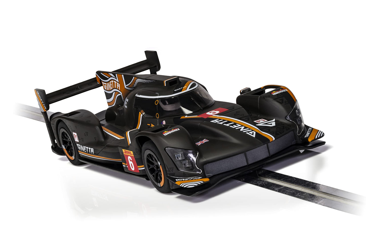 Scalextric Ginetta G60-Lt-P1 Dhl Silverstone 1:32 Slot Race Car C4264, Black & Orange