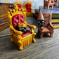 MunnyGrubbers - Dice Jail Cage - Time Out Chair & Dunce Hat - Chair of Shame - Crit Crown & Lucky Throne - (2x Random 7PC D20 Di