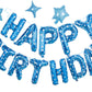 Hiparty Birthday Banner, 3D Mylar Foil Happy Birthday Balloons, 24Pcs Birthday Party Decorations With 6Pcs Star Balloons For Men