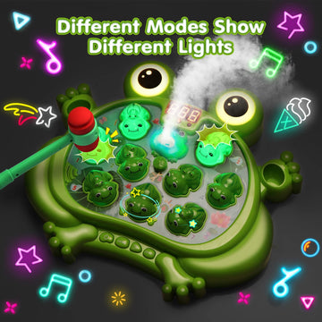 Hoperock Toys For 2 3 4 5 Year Old Boy,Toddler Toys Age 2-4, Whack A Frog Game,With 5 Modes,45 Levels,9 Music Spray And Light-Up, Baby Toy Gifts For Early Learning, Birthday Gift For Toddler Boy Toys