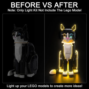 Hilighting Upgraded Led Light Kit Compatible With Lego Tuxedo Cat Building Set, Lights Decoration Compatible With Lego 21349 (Mo