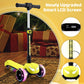 Kids Electric Scooter w/LCD Screen, Bluetooth Music, Light-Up Stem Deck & Wheels, Thumb Throttle, 3 Adjustable Heights, 150W Pow