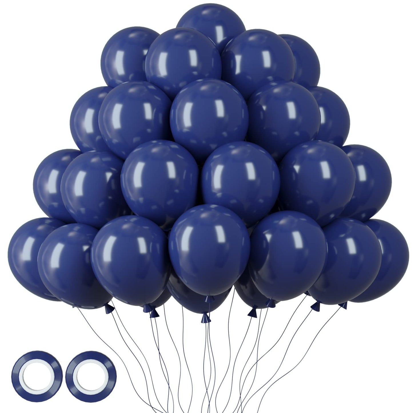 Voircoloria 105Pcs Navy Blue Balloons 12Inch Dark Blue Balloons For Birthday Graduation Baby Shower Anniversary New Year Party H