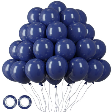 Voircoloria 105Pcs Navy Blue Balloons 12Inch Dark Blue Balloons For Birthday Graduation Baby Shower Anniversary New Year Party H