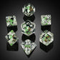 Snail Dice Set DND, DNDND Resin 7 D&D Die with Velvet Bag for Dungeons and Dragons D&D Rolling Games and Tabletop Games(Green Sn
