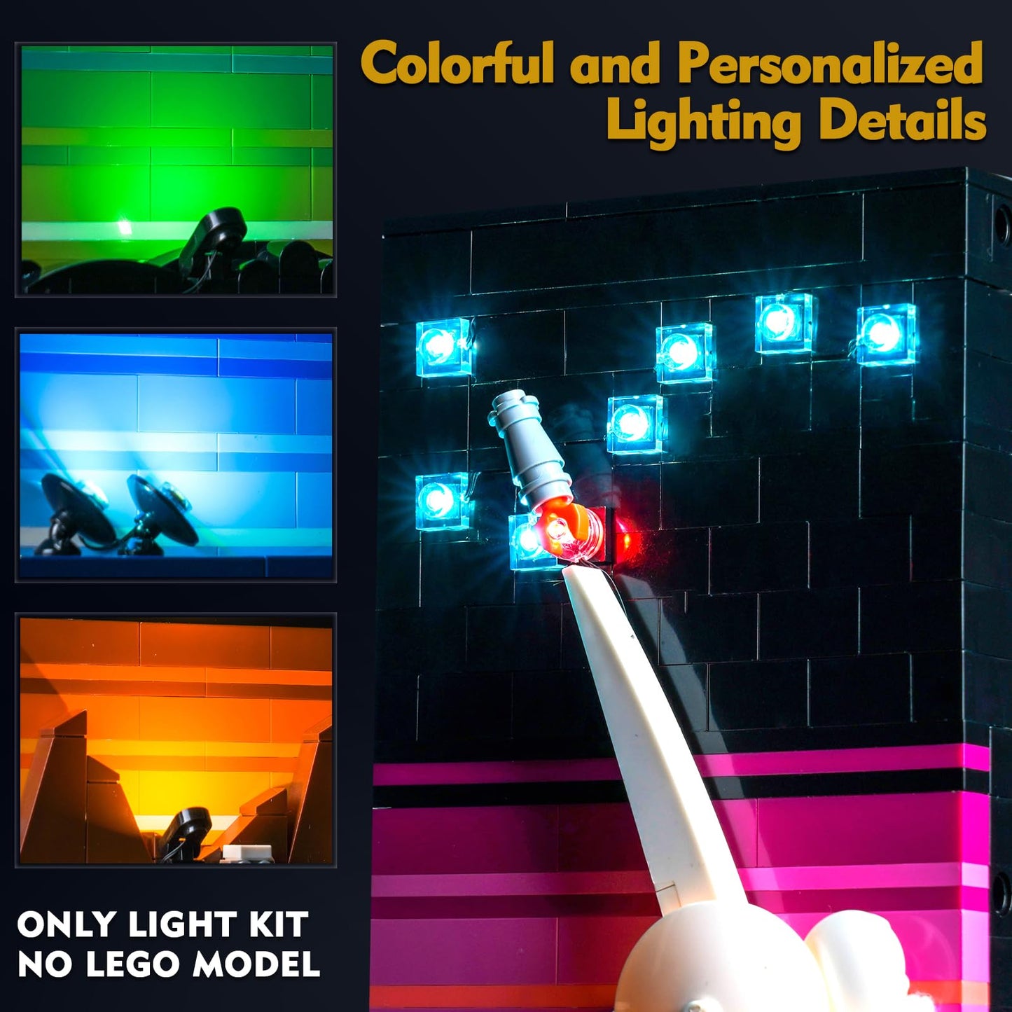 Vonado Light Kit Compatible With Lego Tales Of The Space Age, Voice Control Lighting Compatible With Lego Space Age 21340 Building Set (No Model), Diy Creative Decor 21340 Lights (Only Lights)