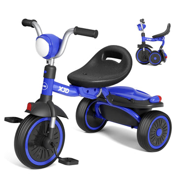 XJD Toddler Tricycle, Foldable Toddler Bike with Pedals, Tricycle for 2-5 Year Olds, Adjustable Comfortable Seat, Birthday Gifts